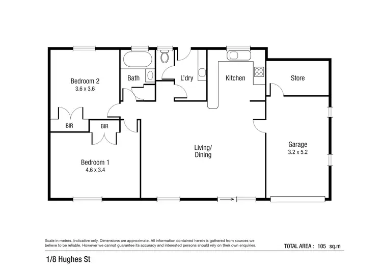 Floorplan of Homely unit listing, 1/8 Hughes Street, Hermit Park QLD 4812