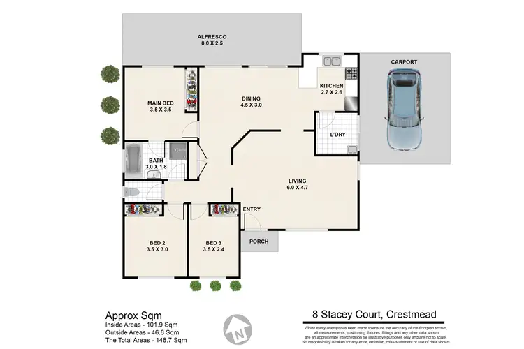 Floorplan of Homely house listing, 8 Stacey Court, Crestmead QLD 4132