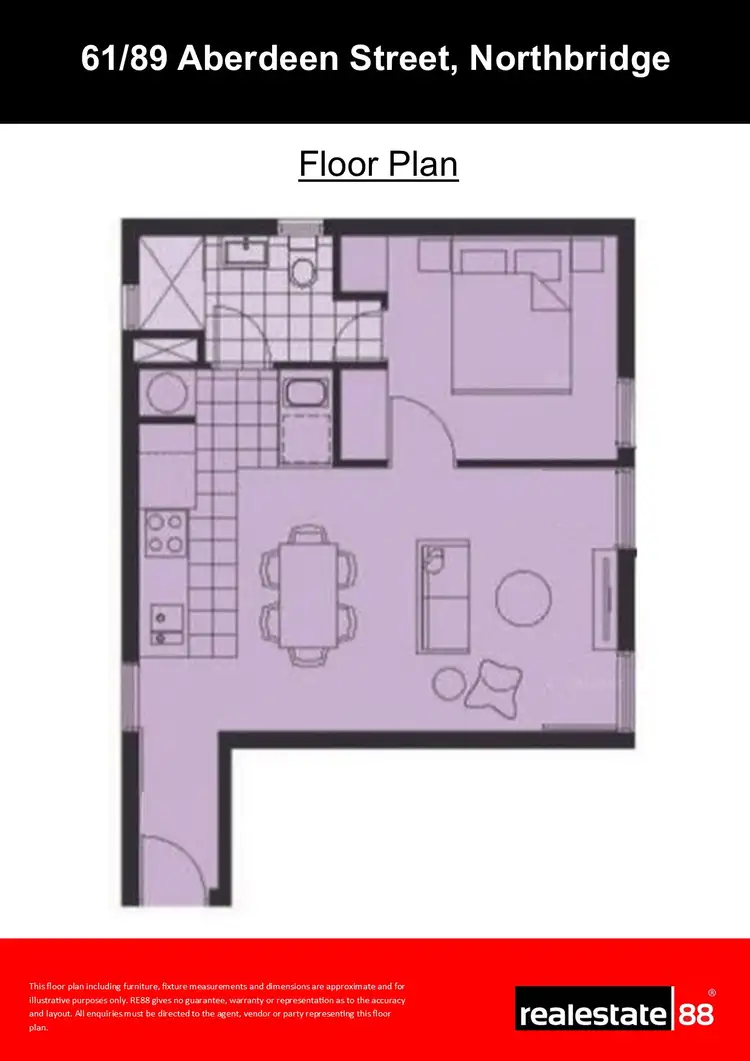 Floorplan of Homely apartment listing, 61/89 Aberdeen Street, Northbridge WA 6003