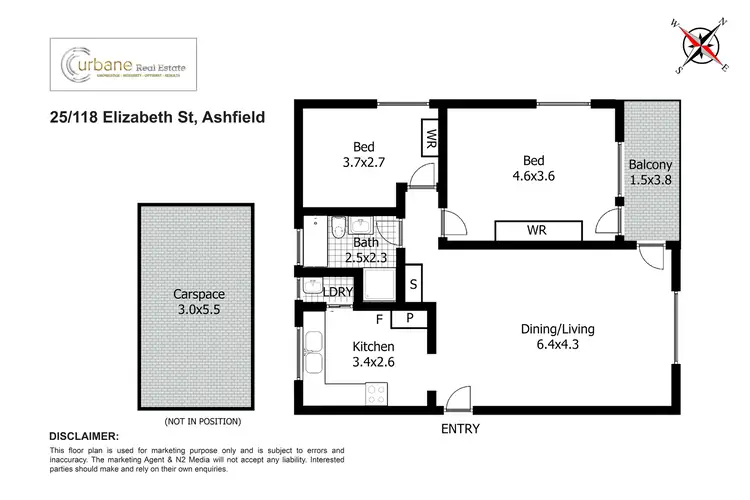 Floorplan of Homely apartment listing, 25/118 Elizabeth Street, Ashfield NSW 2131