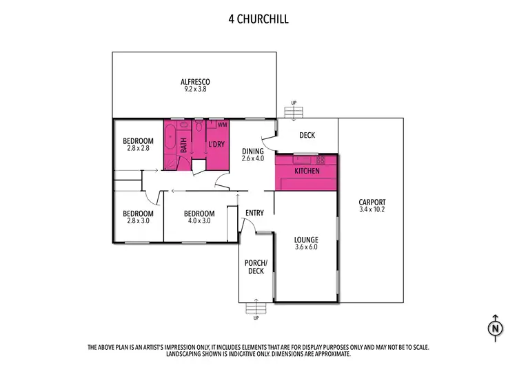 Floorplan of Homely house listing, 4 CHURCHILL PLACE, Yarrawonga VIC 3730