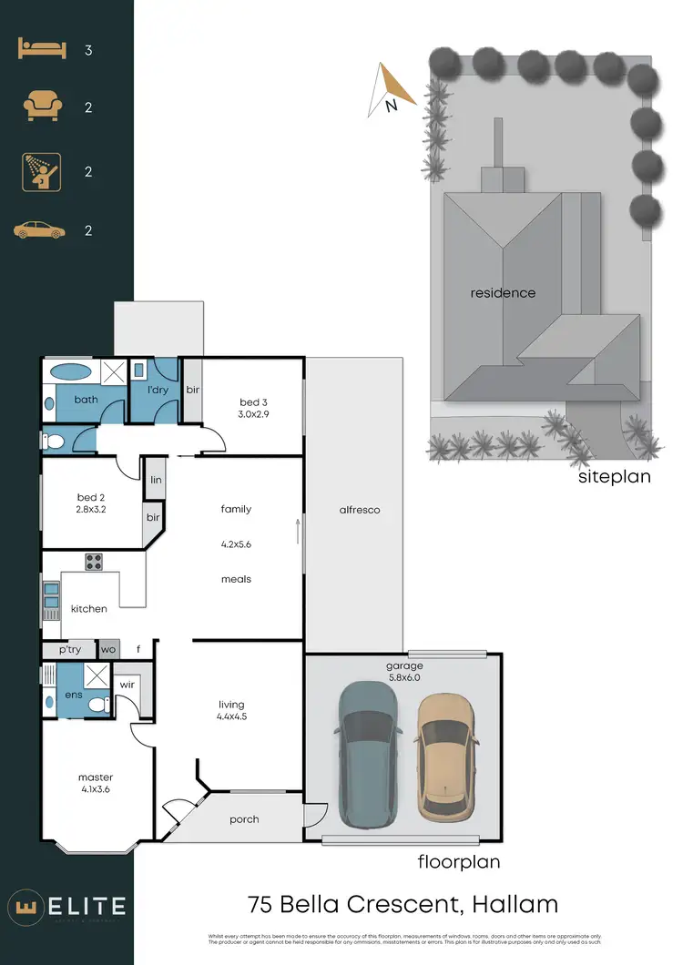 Floorplan of Homely house listing, 75 Bella Crescent, Hallam VIC 3803