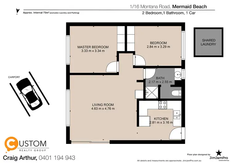 Floorplan of Homely apartment listing, 1/16 Montana Road, Mermaid Beach QLD 4218