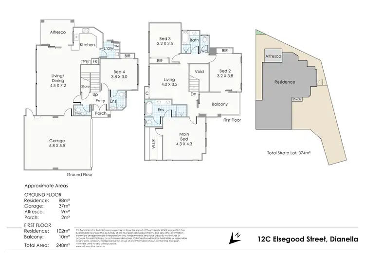 Floorplan of Homely townhouse listing, 12C Elsegood Street, Dianella WA 6059