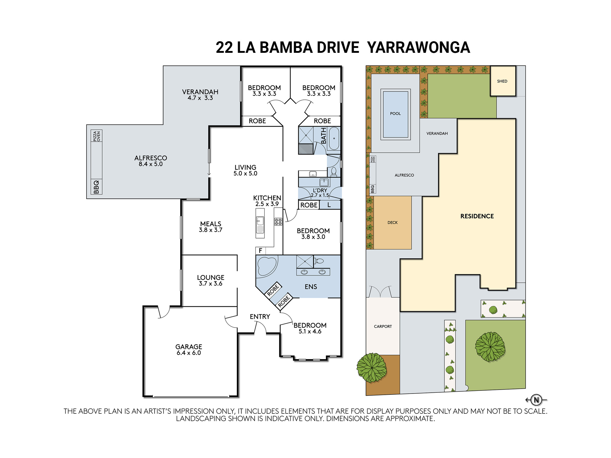 Floorplan of Homely house listing, 22 La Bamba Drive, Yarrawonga VIC 3730
