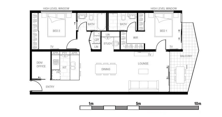 Floorplan of Homely apartment listing, 908/60 Doggett Street, Newstead QLD 4006