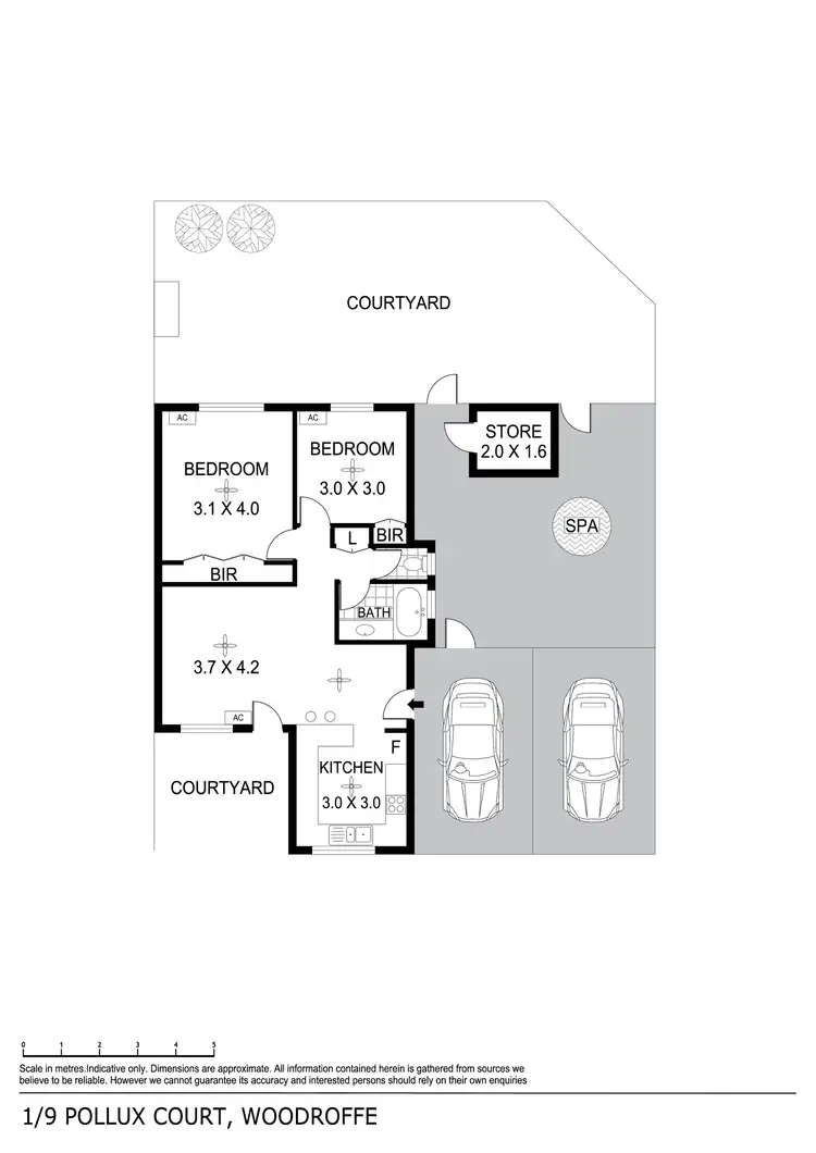 Floorplan of Homely unit listing, 1/9 Pollux Court, Woodroffe NT 830
