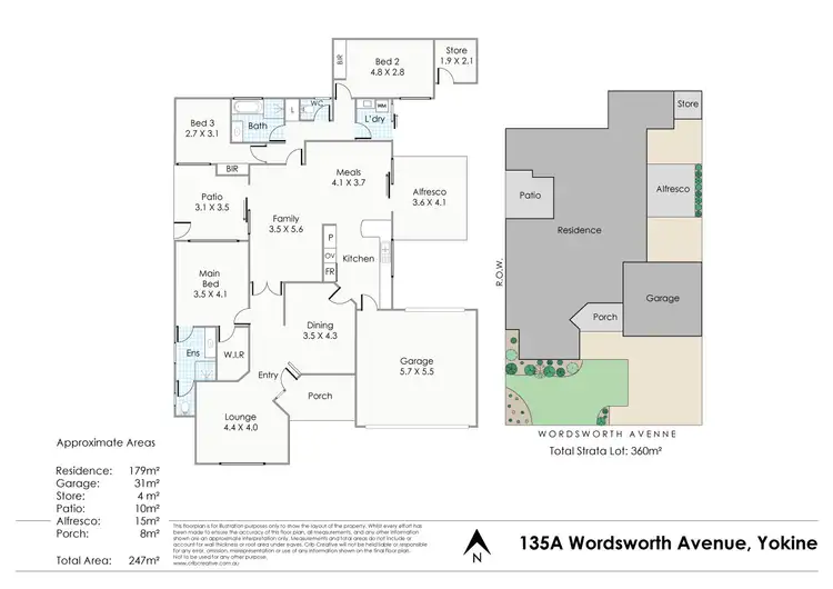Floorplan of Homely semi-detached listing, 135A Wordsworth Avenue, Yokine WA 6060