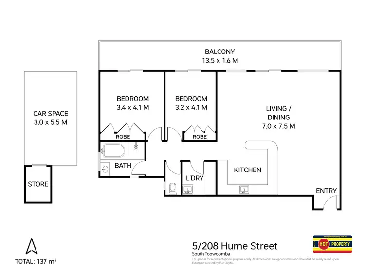 Floorplan of Homely unit listing, Unit 5/208 Hume Street, South Toowoomba QLD 4350