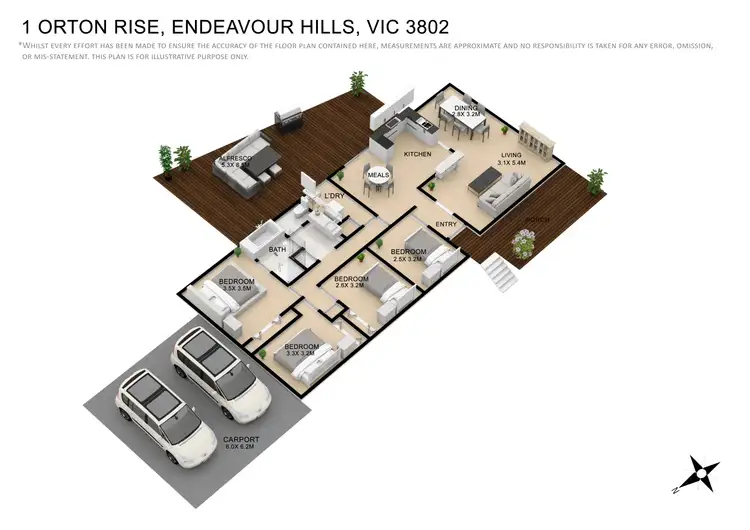 Floorplan of Homely house listing, 1 Orton Rise, Endeavour Hills VIC 3802