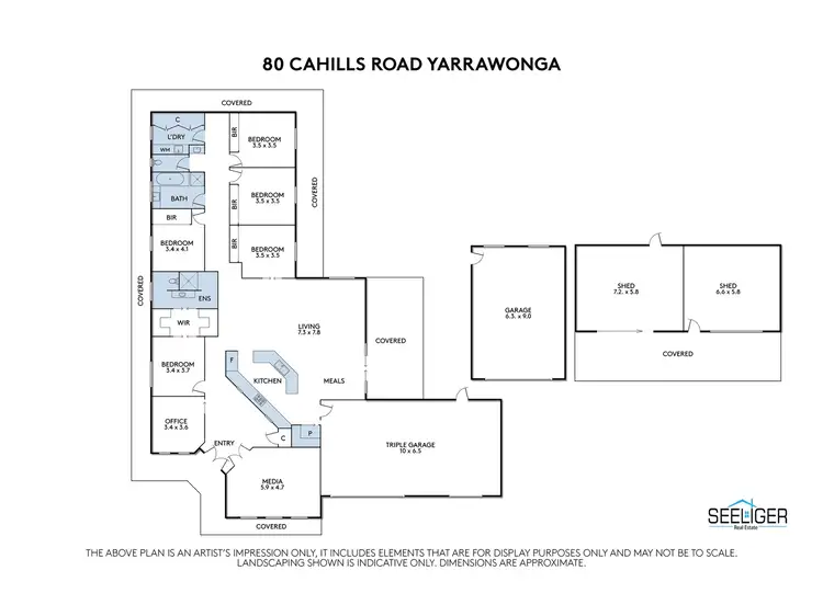 Floorplan of Homely rural property listing, 80 Cahills Road, Yarrawonga VIC 3730