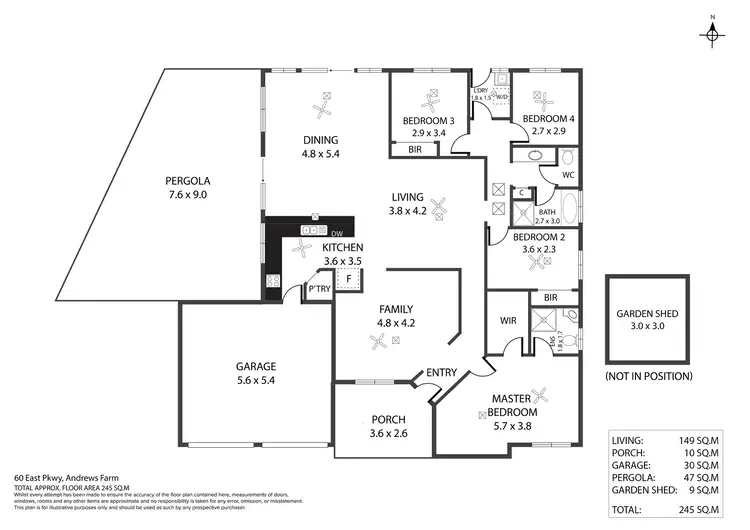 Floorplan of Homely house listing, 60 East Parkway, Andrews Farm SA 5114