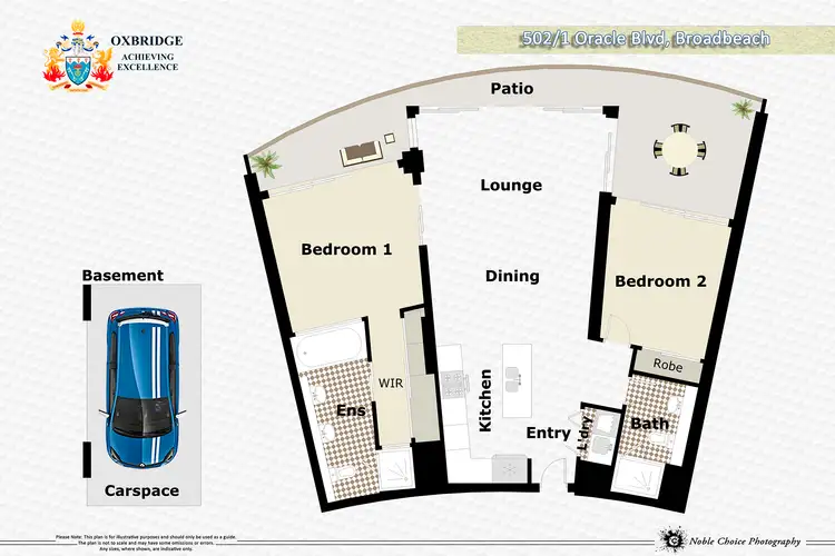 Floorplan of Homely apartment listing, 502/1 Oracle Boulevard, Broadbeach QLD 4218