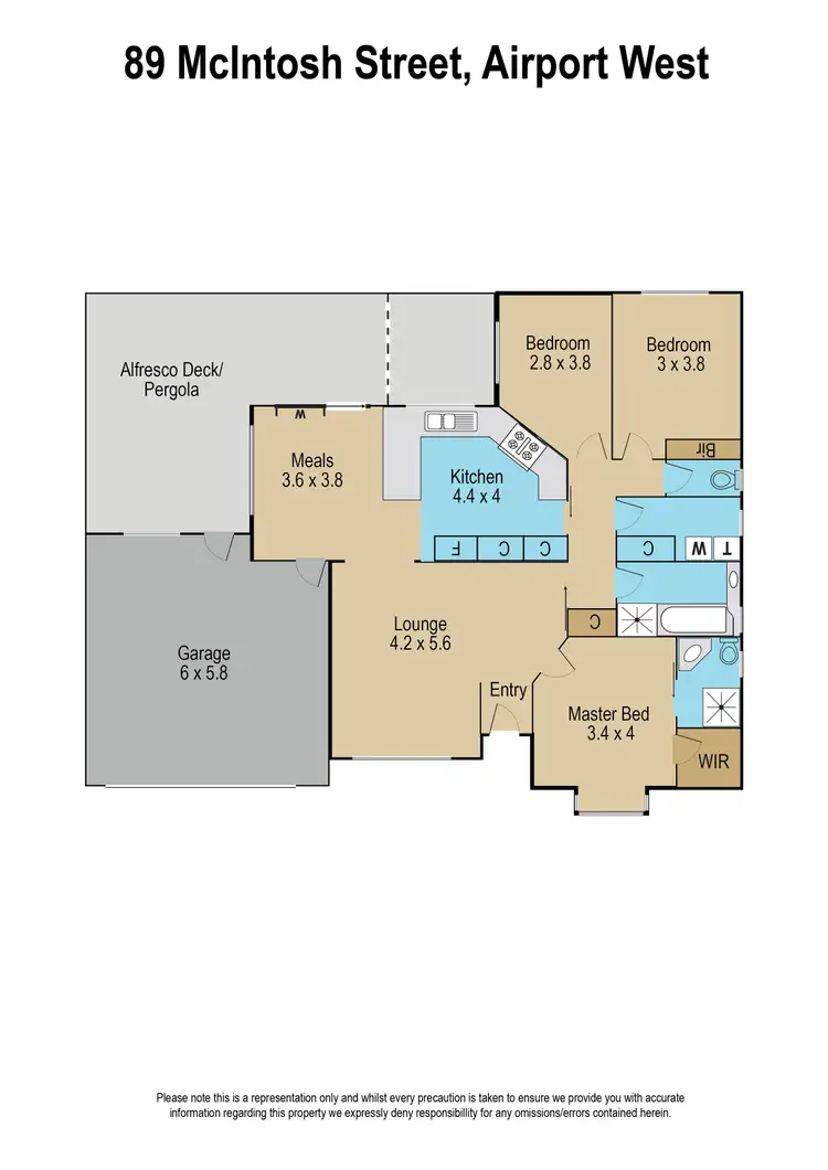 Floorplan of Homely villa listing, 89 McIntosh Street, Airport West VIC 3042