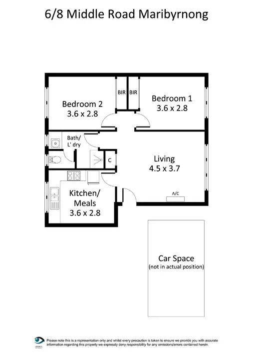 Floorplan of Homely apartment listing, 6/8 Middle Road, Maribyrnong VIC 3032