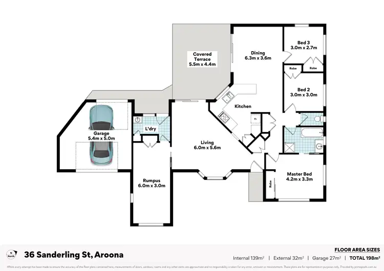 Floorplan of Homely house listing, 36 Sanderling Street, Aroona QLD 4551