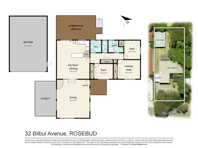 Floorplan of Homely house listing, 32 Bilbul Avenue, Rosebud VIC 3939