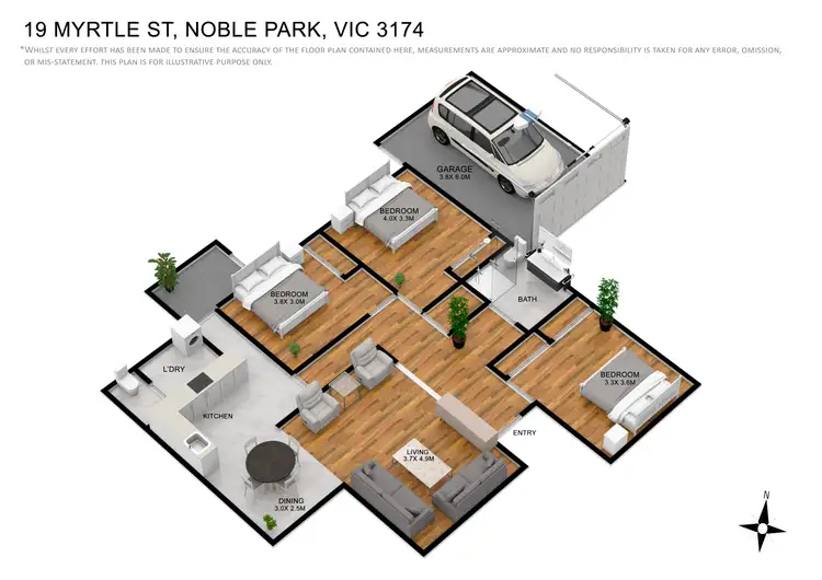Floorplan of Homely house listing, 19 Myrtle Street, Noble Park VIC 3174