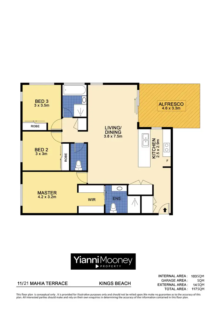 Floorplan of Homely apartment listing, 11/21 Mahia Terrace, Kings Beach QLD 4551