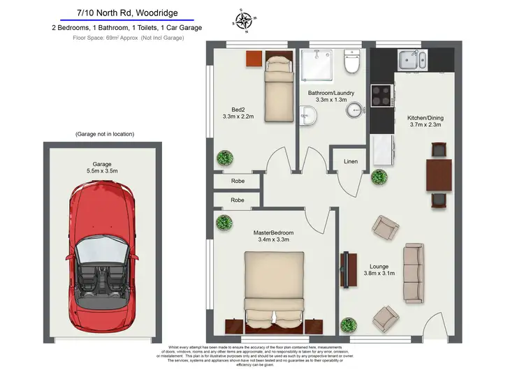 Floorplan of Homely unit listing, 7/10 North Road, Woodridge QLD 4114