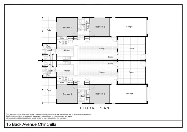 Floorplan of Homely semi-detached listing, 15 Back Avenue, Chinchilla QLD 4413
