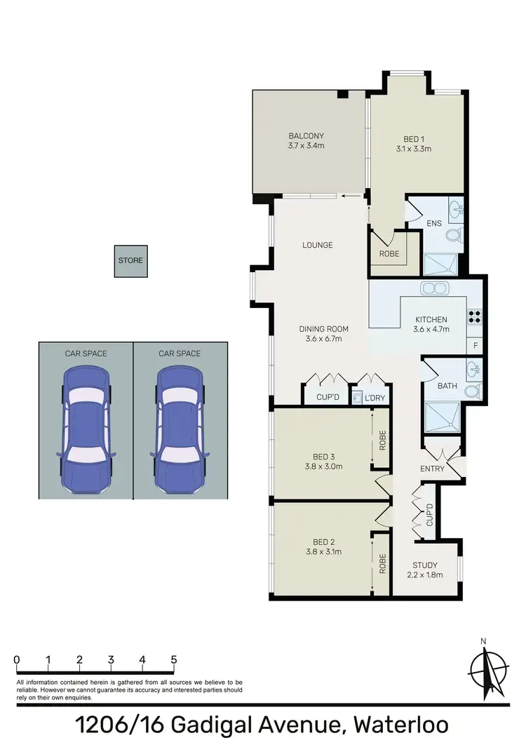 Floorplan of Homely apartment listing, 1206/16 Gadigal Avenue, Waterloo NSW 2017