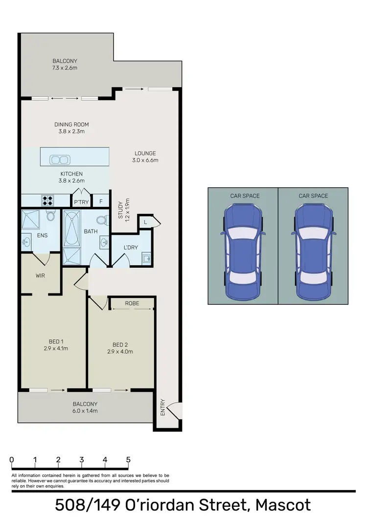 Floorplan of Homely apartment listing, 508/149-161 O'Riordan Street, Mascot NSW 2020