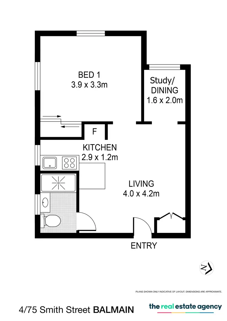 Floorplan of Homely unit listing, 4/75 Smith Street, Balmain NSW 2041