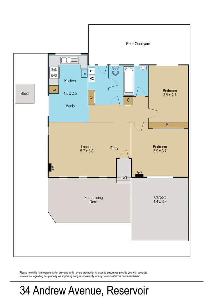 Floorplan of Homely house listing, 34 Andrews Avenue, Reservoir VIC 3073