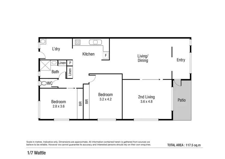 Floorplan of Homely unit listing, 1/7 Wattle Street, Kirwan QLD 4817