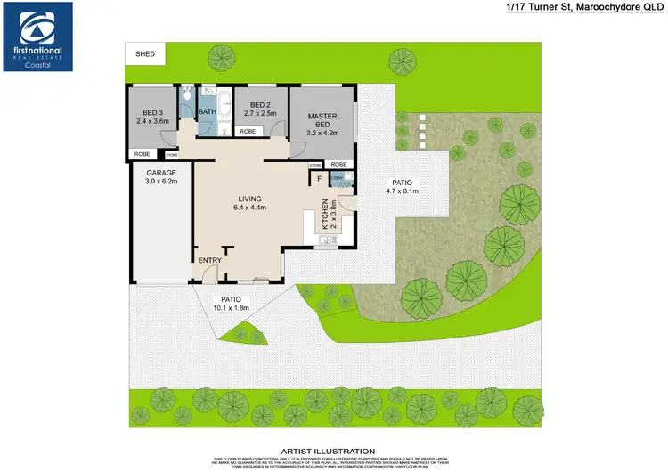 Floorplan of Homely semi-detached listing, 1/17 Turner Street, Maroochydore QLD 4558