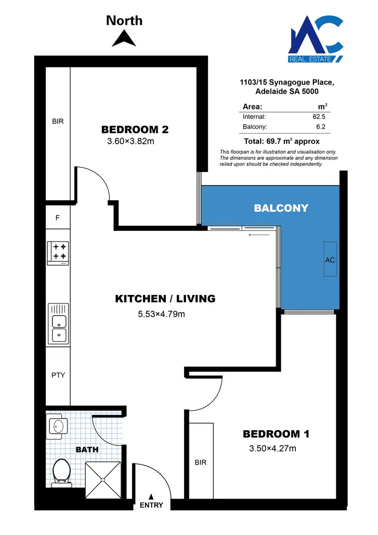 Floorplan of Homely apartment listing, 1103/15 Synagogue Place, Adelaide SA 5000