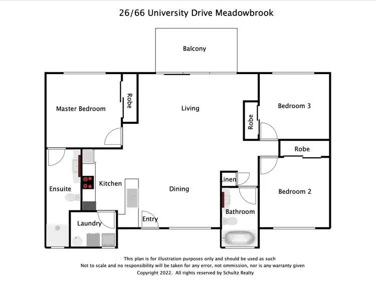 Floorplan of Homely apartment listing, 26/66 University Drive, Meadowbrook QLD 4131