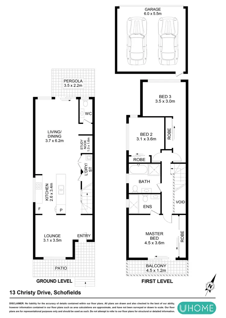 Floorplan of Homely townhouse listing, 13 Christy Drive, Schofields NSW 2762