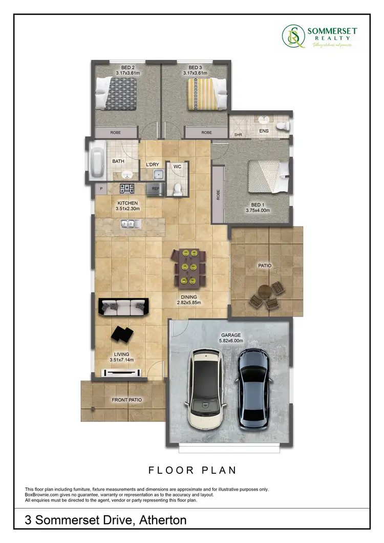 Floorplan of Homely house listing, 3 Sommerset Drive, Atherton QLD 4883