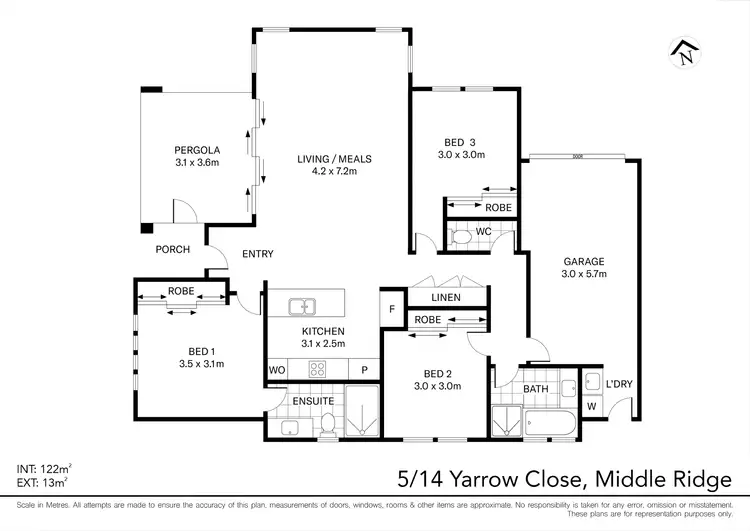 Floorplan of Homely unit listing, 5/14 Yarrow Close, Middle Ridge QLD 4350