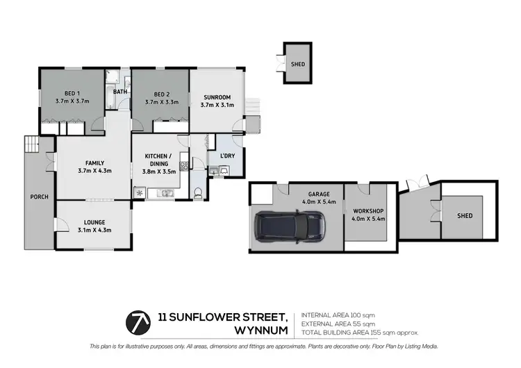 Floorplan of Homely house listing, 11 Sunflower Street, Wynnum QLD 4178