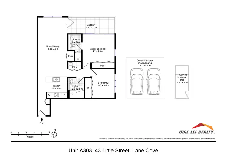 Floorplan of Homely apartment listing, A303/43 Little Street, Lane Cove NSW 2066