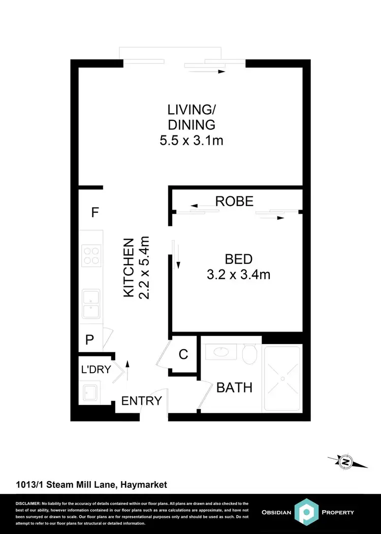 Floorplan of Homely apartment listing, 1013/1 Steam Mill Lane, Haymarket NSW 2000