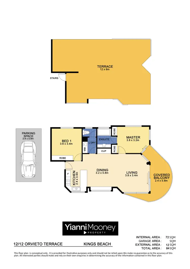 Floorplan of Homely apartment listing, 12/12 Orvieto Terrace, Kings Beach QLD 4551