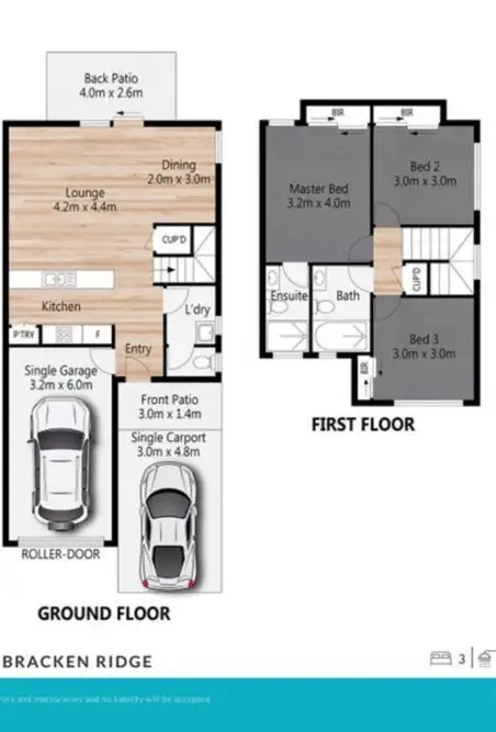 Floorplan of Homely townhouse listing, 21/50 JOYCE CRESCENT, Bracken Ridge QLD 4017