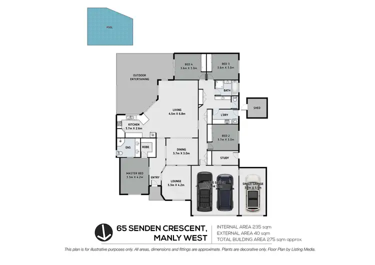 Floorplan of Homely house listing, 65 Senden Crescent, Manly West QLD 4179