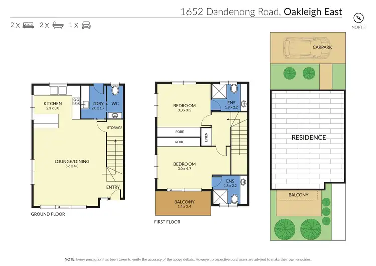 Floorplan of Homely townhouse listing, 1652 Dandenong Road, Oakleigh East VIC 3166