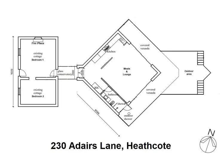 Floorplan of Homely rural property listing, 230 Adairs Lane, Heathcote VIC 3523