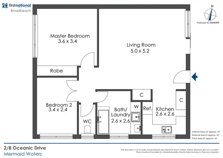 Floorplan of Homely unit listing, 2/8 Oceanic Drive, Mermaid Waters QLD 4218