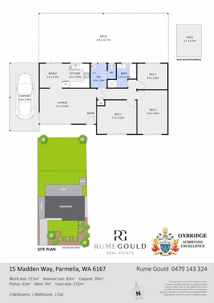 Floorplan of Homely house listing, 15 Madden Way, Parmelia WA 6167