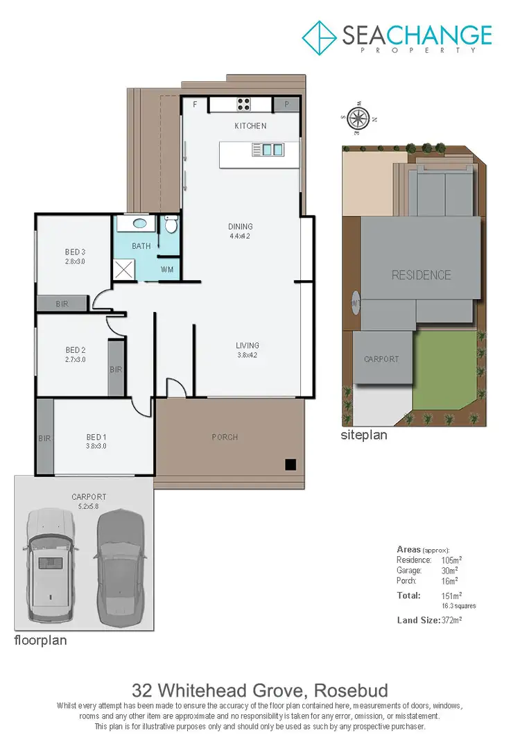 Floorplan of Homely house listing, 32 Whitehead Grove, Rosebud VIC 3939