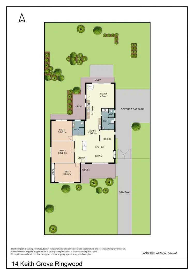 Floorplan of Homely house listing, 14 Keith Grove, Ringwood VIC 3134