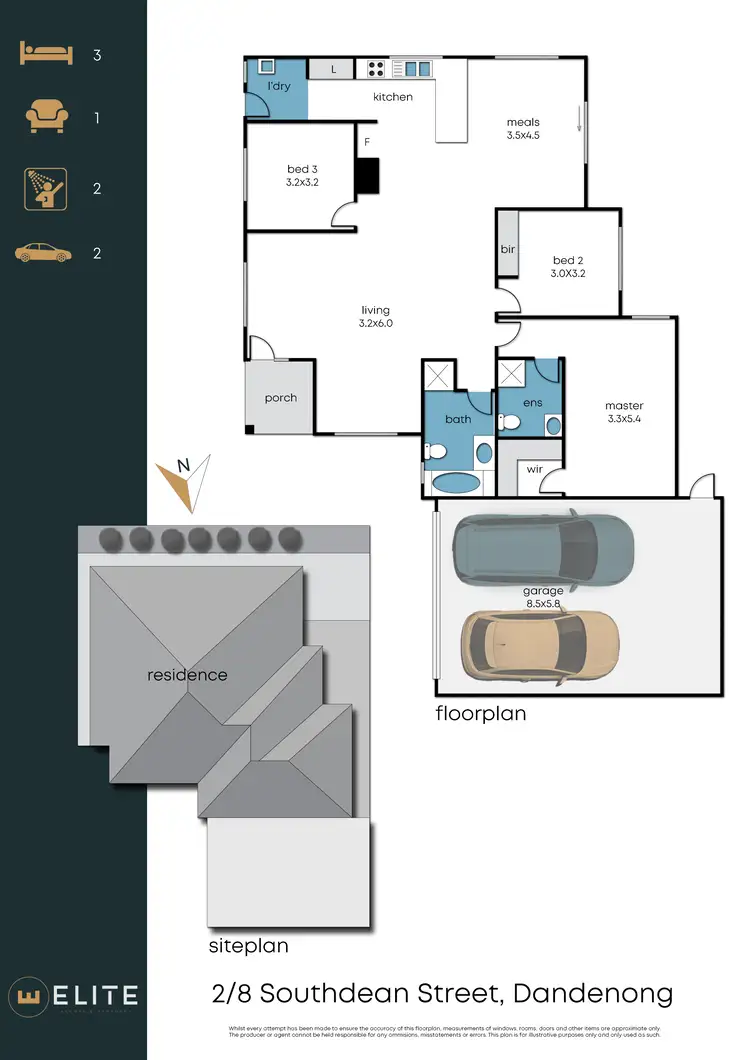 Floorplan of Homely unit listing, 2/8 Southdean Street, Dandenong VIC 3175