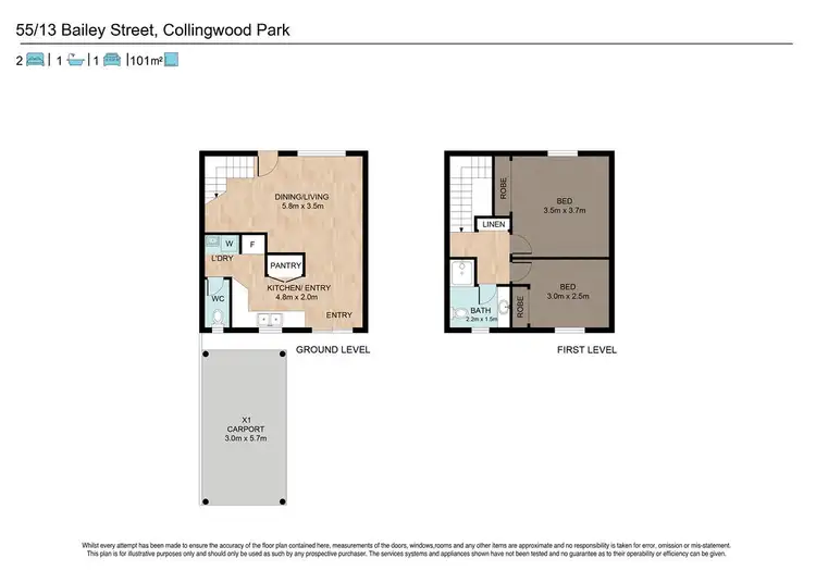 Floorplan of Homely townhouse listing, Unit 55/13 Bailey Street, Collingwood Park QLD 4301